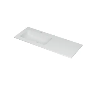 INK Aspekt Washbasin left - 1 sink - 1 tap hole - 120x45x1.5 cm - Porcelain matt white