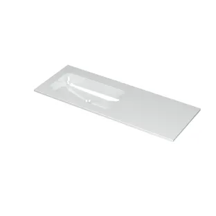 INK Aspekt Washbasin left - 1 sink - without tap hole - 120x45x1.5 cm - Porcelain gloss white