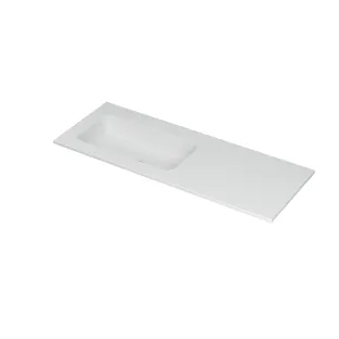 INK Aspekt Washbasin left - 1 sink - without tap hole - 120x45x1.5 cm - Porcelain matt white