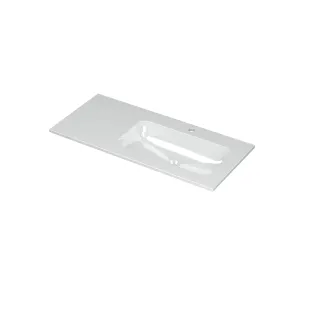 INK Aspekt Washbasin right - 1 sink - 1 tap hole - 100x45x1.5 cm - Porcelain gloss white