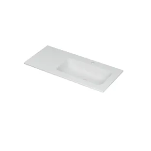 INK Aspekt Washbasin right - 1 sink - 1 tap hole - 100x45x1.5 cm - Porcelain matt white