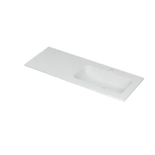 INK Aspekt Washbasin right - 1 sink - 1 tap hole - 120x45x1.5 cm - Porcelain matt white