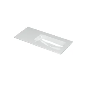 INK Aspekt Washbasin right - 1 sink - without tap hole - 100x45x1.5 cm - Porcelain gloss white