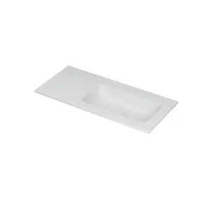 INK Aspekt Washbasin right - 1 sink - without tap hole - 100x45x1.5 cm - Porcelain matt white