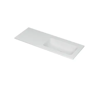 INK Aspekt Washbasin right - 1 sink - without tap hole - 120x45x1.5 cm - Porcelain matt white