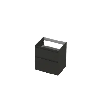 INK asymmetrical washbasin cabinet lacquered - 2 drawers - handleless - 45 degree angles - 60x45x65 cm - Matt anthracite