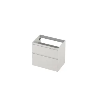 INK asymmetrical washbasin cabinet lacquered - 2 drawers - handleless - 45 degree angles - 70x45x65 cm - High-gloss white