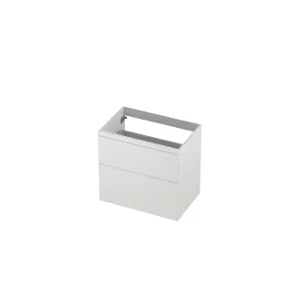 INK asymmetrical washbasin cabinet lacquered - 2 drawers - handleless - 45 degree angles - 70x45x65 cm - Matt white