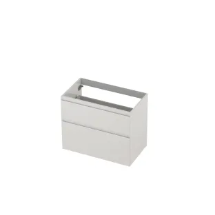 INK asymmetrical washbasin cabinet lacquered - 2 drawers - handleless - 45 degree angles - 80x45x65 cm - High-gloss white