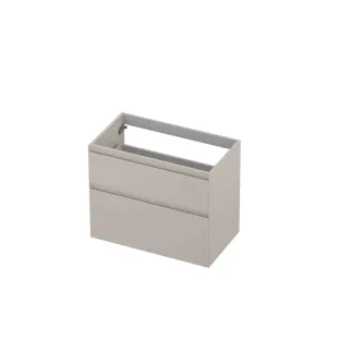 INK asymmetrical washbasin cabinet lacquered - 2 drawers - handleless - 45 degree angles - 80x45x65 cm - Matt cashmere gray