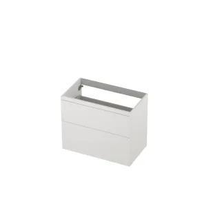 INK asymmetrical washbasin cabinet lacquered - 2 drawers - handleless - 45 degree angles - 80x45x65 cm - Matt white