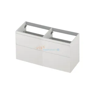 INK asymmetrical washbasin cabinet lacquered - 4 drawers - handleless - 45 degree angles - 120x45x65 cm - Matt white