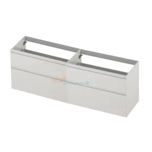 INK asymmetrical washbasin cabinet lacquered - 4 drawers - handleless - 45 degree angles - 180x45x65 cm - High-gloss white