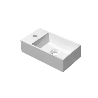 INK Contra Fountain Polystone - inner cylinder - tap plate left - 1 tap hole - 40x22x10 cm - Matt white