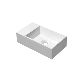 INK Contra Fountain Polystone - inner cylinder - tap plate left - without tap hole - 40x22x10 cm - Gloss white