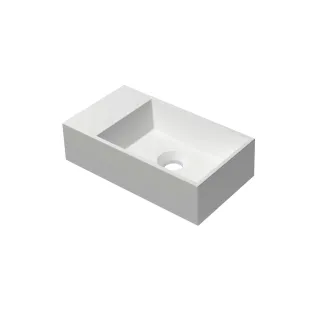 INK Contra Fountain Polystone - inner cylinder - tap plate left - without tap hole - 40x22x10 cm - Matt white