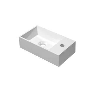 INK Contra Fountain Polystone - inner cylinder - tap plate right - 1 tap hole - 40x22x10 cm - Matt white