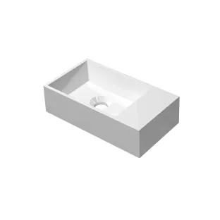 INK Contra Fountain Polystone - inner cylinder - tap plate right - without tap hole - 40x22x10 cm - Gloss white