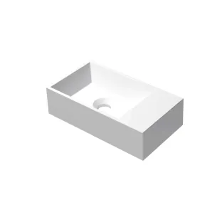 INK Contra Fountain Polystone - inner cylinder - tap plate right - without tap hole - 40x22x10 cm - Matt white