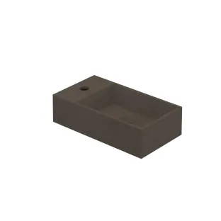 INK Contra Fountain Quartz - square inner basin - tap plate left - 1 tap hole - 40x22x10 cm - Quartz concrete