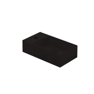 INK Contra Fountain Quartz - square inner basin - tap plate left - 1 tap hole - 40x22x10 cm - Quartz black