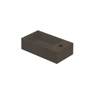 INK Contra Fountain Quartz - square inner basin - tap plate right - 1 tap hole - 40x22x10 cm - Quartz concrete