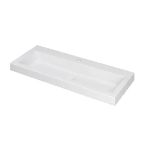 INK Dock washbasin polystone - 100x40x6 cm - 1 tap hole - Matt white