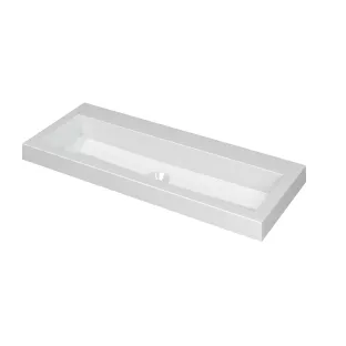 INK Dock washbasin polystone - 100x40x6 cm - without tap hole - Gloss white