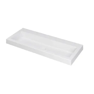 INK Dock washbasin polystone - 100x40x6 cm - without tap hole - Matt white