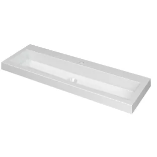 INK Dock washbasin polystone - 120x40x6 cm - 1 tap hole - Gloss white