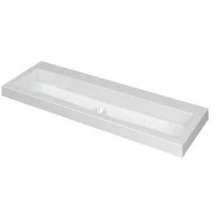 INK Dock washbasin polystone - 120x40x6 cm - without tap hole - Gloss white