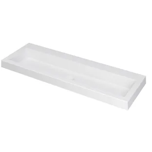 INK Dock washbasin polystone - 120x40x6 cm - without tap hole - Matt white