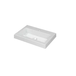 INK Dock washbasin polystone - 60x40x6 cm - 1 tap hole - Gloss white