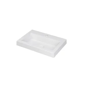 INK Dock washbasin polystone - 60x40x6 cm - 1 tap hole - Matt white