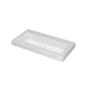 INK Dock washbasin polystone - 80x40x6 cm - 1 tap hole - Gloss white