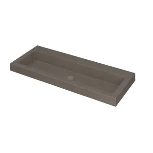 INK Dock washbasin quartz - 100x40x6 cm - without tap hole - Concrete (gray)