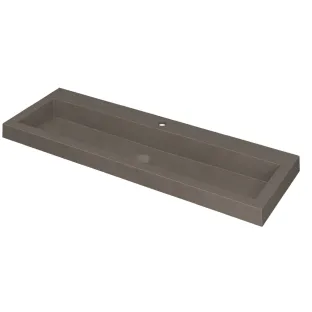 INK Dock washbasin quartz - 120x40x6 cm - 1 tap hole - Concrete (gray)