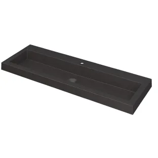 INK Dock washbasin quartz - 120x40x6 cm - 1 tap hole - Black