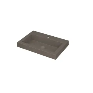 INK Dock washbasin quartz - 60x40x6 cm - 1 tap hole - Concrete (gray)