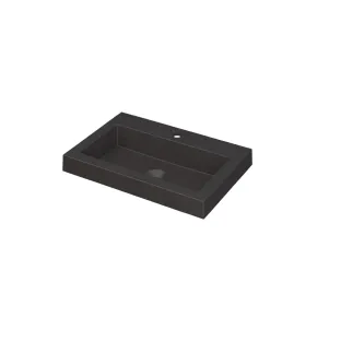 INK Dock washbasin quartz - 60x40x6 cm - 1 tap hole - Black