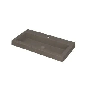 INK Dock washbasin quartz - 80x40x6 cm - 1 tap hole - Concrete (gray)