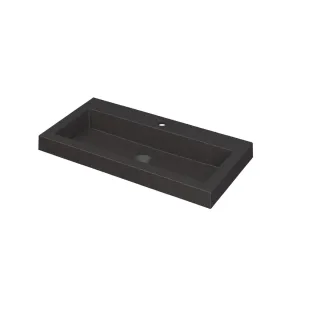 INK Dock washbasin quartz - 80x40x6 cm - 1 tap hole - Black