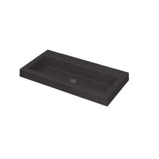 INK Dock washbasin quartz - 80x40x6 cm - without tap hole - Black