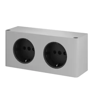 INK double socket for mirror cabinet - Silver