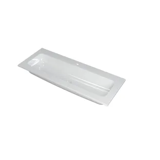 INK Factor Central washbasin - 1 sink - 1 tap hole - 120x45x1.5 cm - Polystone gloss white