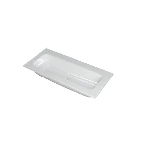 INK Factor Central washbasin - 1 sink - without tap hole - 100x45x1.5 cm - Polystone gloss white