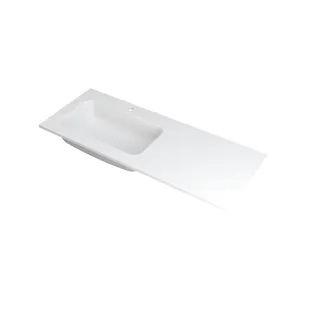 INK Faktor Washbasin left - 1 sink - 1 tap hole - 120x45x1.5 cm - Polystone matt white