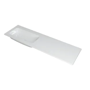 INK Factor Washbasin left - 1 sink - without tap hole - 160x45x1.5 cm - Polystone gloss white