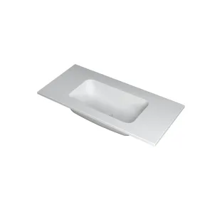 INK Factor Washbasin center - 1 sink - without tap hole - 100x45x1.5 cm - Polystone matt white