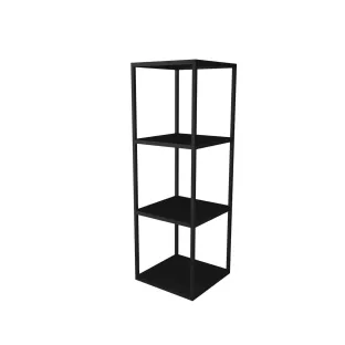 INK Ferro half-high cabinet with fixed shelves - 3 open shelves - 35x35x106 cm - Matt black